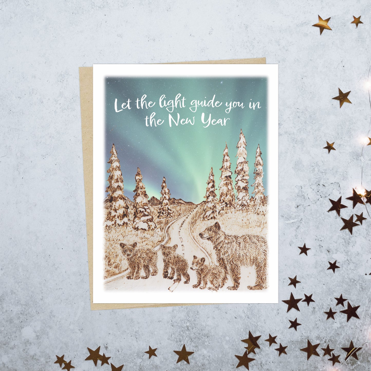 Northern Lights New Year's Card