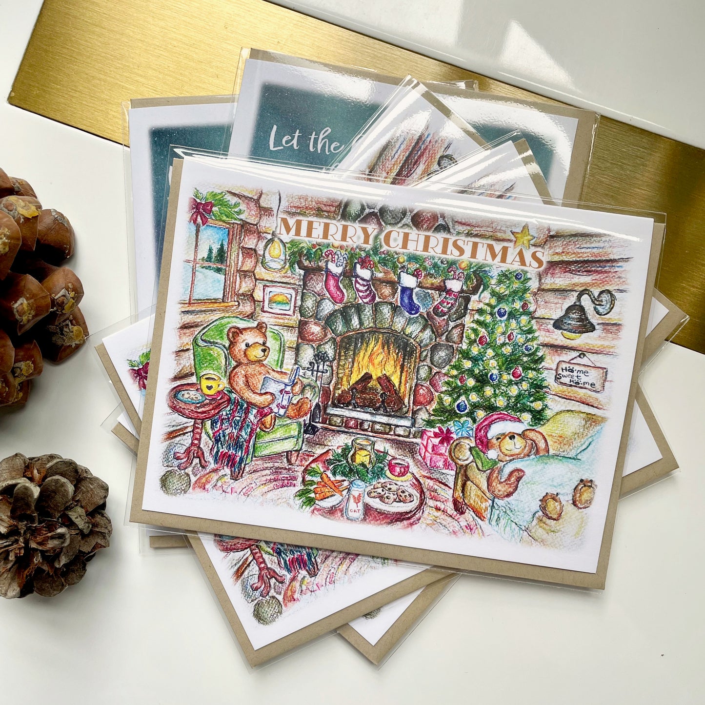 Cozy Cabin Christmas Bears Card