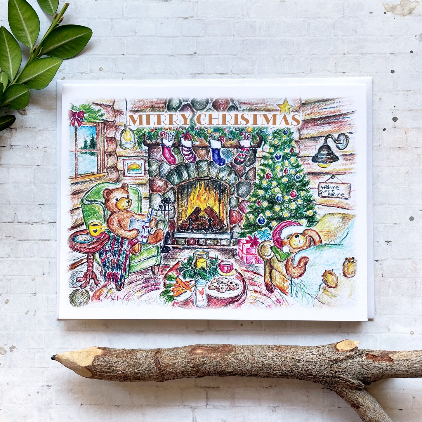 Cozy Cabin Christmas Bears Card