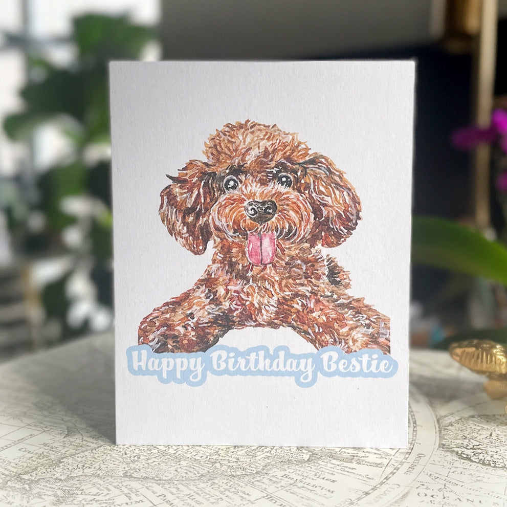 Poodle Bestie Birthday Card