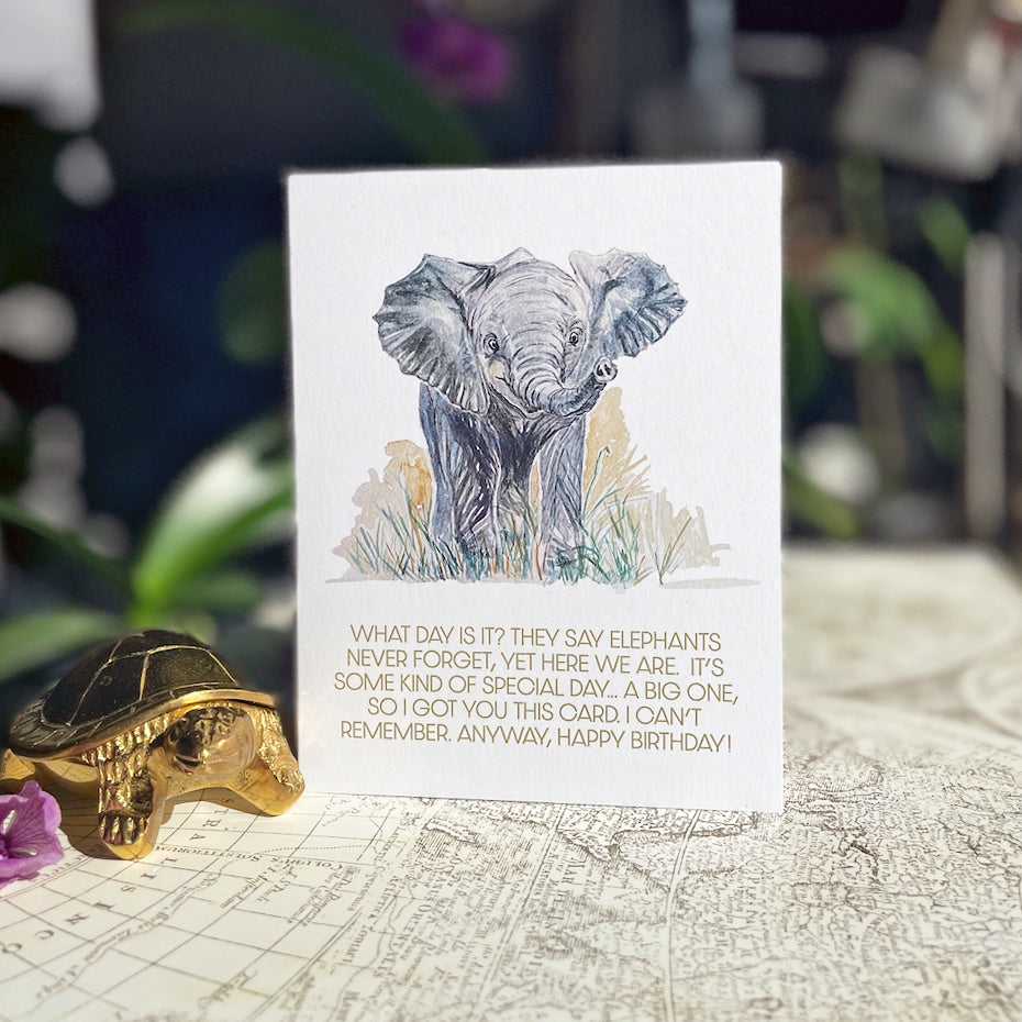 What Day Is it? Elephant Birthday Card