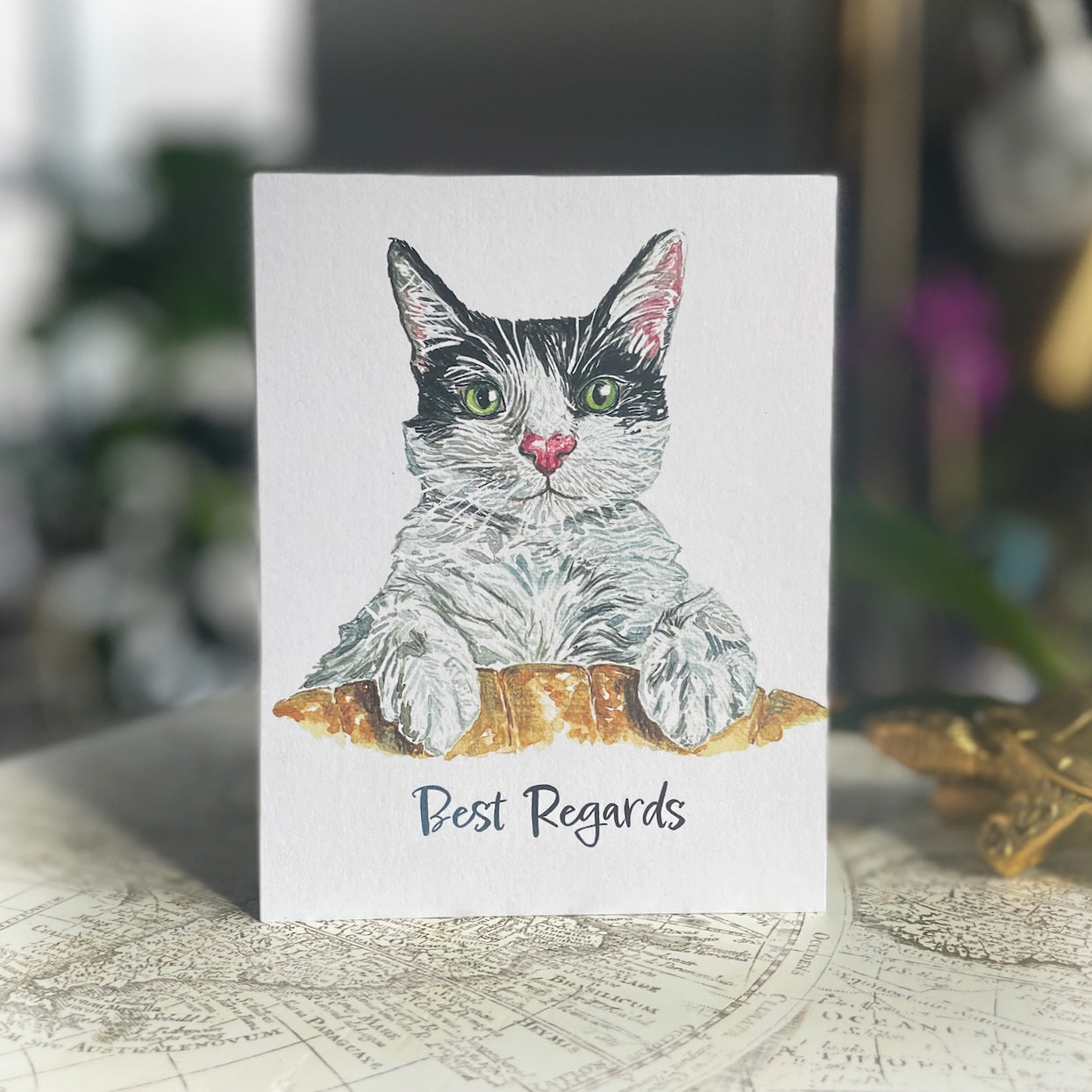 Best Regards Cat Card