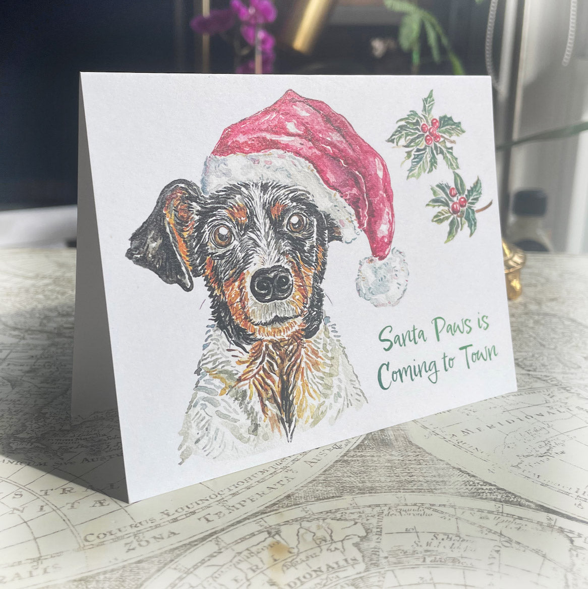 Santa Paws Christmas Card