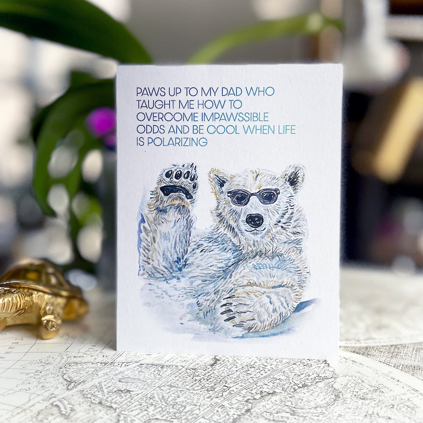 Paws Father's Day Polar Bear Card