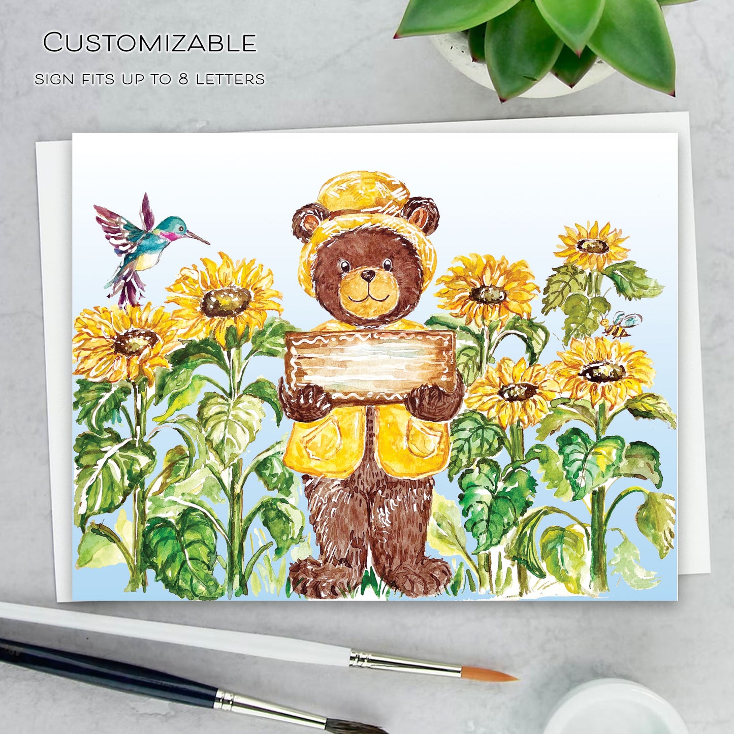 Sunflower Bears Customizable Card